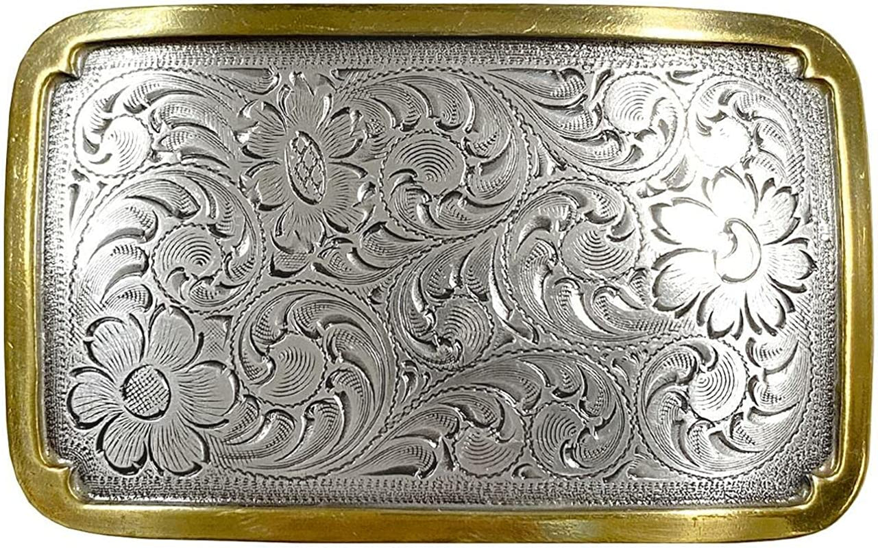 Western Floral Eagle Dogs Birds Star Replacement Belt Buckle Fits 1-1/2"(38Mm) Belt Strap-Multi-Style Options Apparel & Accessories > Clothing Accessories > Belt Buckles Belts.com Type Buckle V1 - H8134 Antique Silver Gold 1-1/2" 