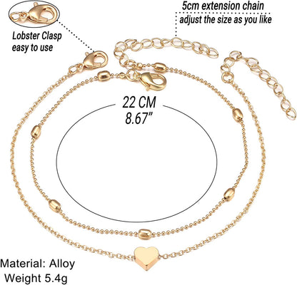 Fesciory Women Anklet Adjustable Beach Ankle Chain Gold Alloy Foot Chain Bracelet Jewelry Gift Apparel & Accessories > Jewelry > Anklets Fesciory   