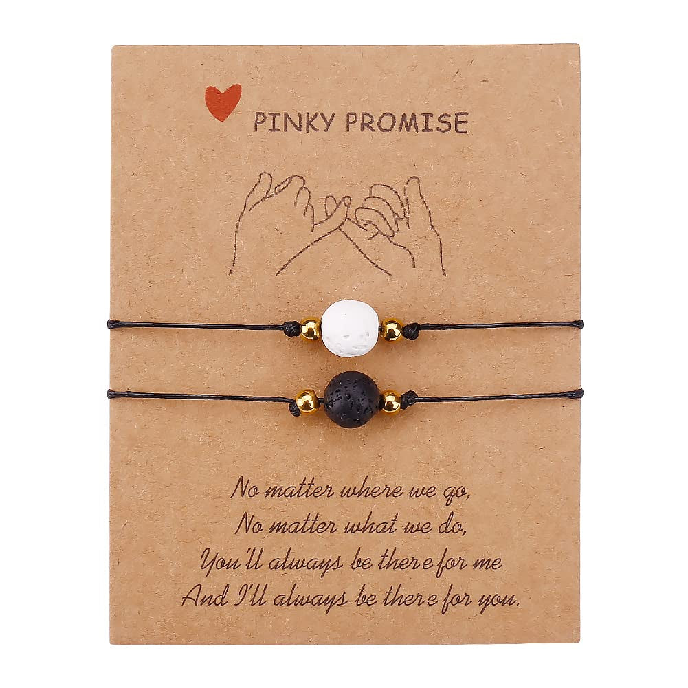 Best Friend Bracelets Couples Bracelets for 2 Matching Yin Yang His and Her Lover Bracelet Jewelry for Bff Friendship Relationship Boyfriend Girlfriend Valentines Gift (Matching Bead) Apparel & Accessories > Jewelry > Bracelets SUMMER LOVE Lava bead  