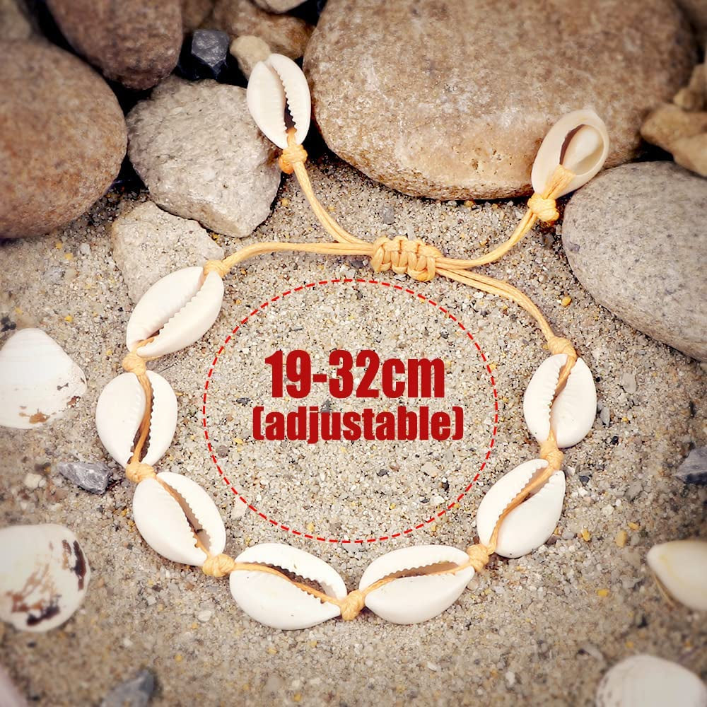 Summer Beach Shell Anklets Handmade Adjustable Leather Rope Legs Bracelets Boho Foot Chain Sandal Statement Jewelry Gift Friend Deft and Professional Apparel & Accessories > Jewelry > Anklets Generic   