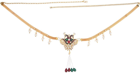 Efulgenz Indian Bollywood 14 K Gold Plated Crystal Waist Belt Belly Chain Kamarbandh Bridal Body Jewelry Apparel & Accessories > Jewelry > Body Jewelry Efulgenz