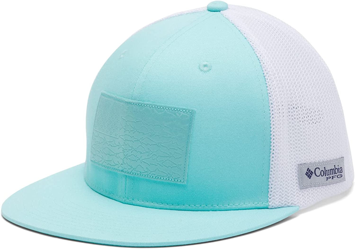 Columbia PFG Mesh Flat Brim Ball Cap Apparel & Accessories > Clothing Accessories > Hats Columbia Gulf Stream/Fish Flag Fade Large-X-Large 