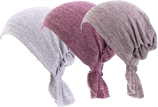 Ever Fairy 6 Colors Chemo Cancer Headscarf Hat Cap Ethnic Cloth Print Turban Headwear Women Women'S Ruffle Beanie Scarf (3 Color Pack-B) Apparel & Accessories > Clothing Accessories > Headwear Ever Fairy   