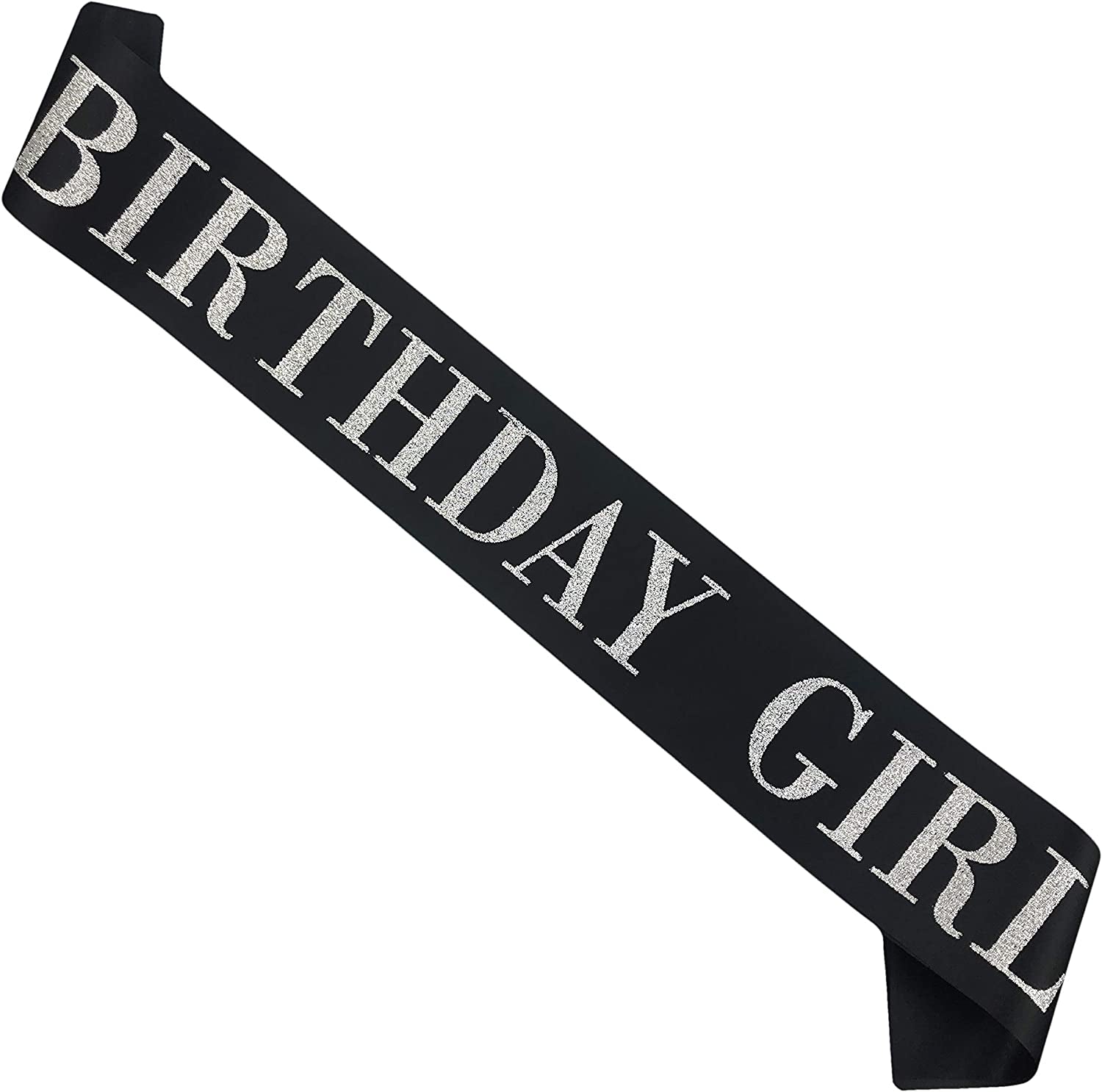 Birthday Gifts for Men,Boy Birthday King Sash Birthday Party Supplies and Decorations (Black-Silver） Apparel & Accessories > Clothing Accessories > Sashes MGJSRNH Black-silver Glitter  