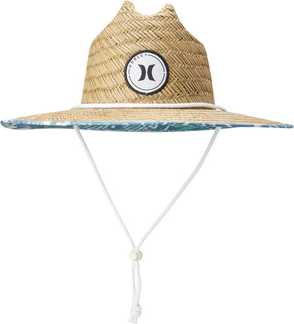 Hurley Women'S Straw Hat - Capri Medium Brim Real Straw Lifeguard Sun Hat with Chin Strap Apparel & Accessories > Clothing Accessories > Hats Hurley Blue Void One Size 
