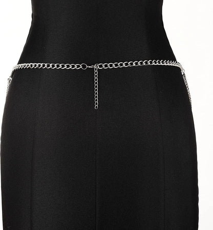 Body Chains Belts for Women Girls Sexy Waist Chain Rhinestone Body Jewelry Rave Outfits Festival Accessories Apparel & Accessories > Jewelry > Body Jewelry FNQUFUJ   