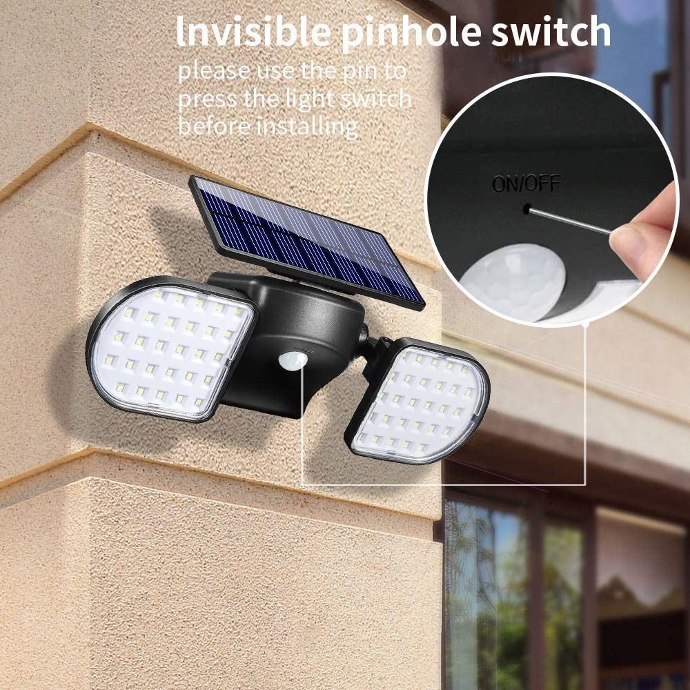 Fitybow Solar Lights Outdoor, Solar Security Lights with Motion Sensor 56 LED Solar Spotlight Lights Waterproof Solar Powered Wall Light Dual Head 360°Rotatable for Yard Garage Patio (2Pack) Apparel & Accessories > Jewelry > Body Jewelry Fitybow   