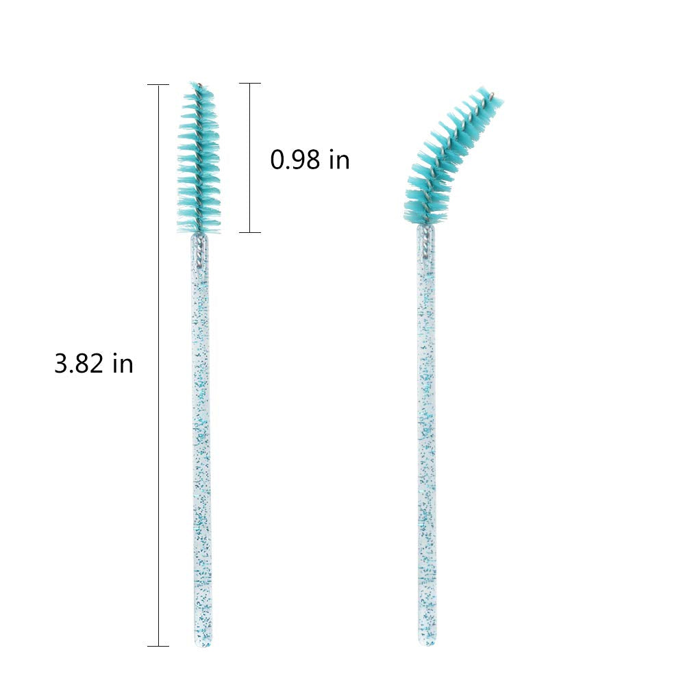 Myaokue-Up 300 Pack Disposable Mascara Wands Crystal Gold Handle Brush Lash Wand Eyelash Extension Tool Bulk Makeup Applicator (Crystal Blue/Deep Green-) Health & Beauty > Personal Care > Cosmetics > Cosmetic Tools > Makeup Tools myaokue-up   