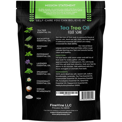 Tea Tree Oil Foot Soak with Epsom Salt - Made in USA - for Toenail Irritations, Athletes Foot, Stubborn Foot Odor Scent, Softens Calluses & Soothes Sore Tired Feet - 2 PACK Health & Beauty > Personal Care > Foot Care DAILY REMEDY   