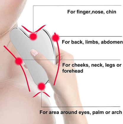 Ruiyue Carry Stainless Steel Gua Sha Facial Tools Guasha Tool for Face Scraping Massage Tool for Chin Neck Face Relax Slimming Wrinkle Remover Beauty Care, 1 Count (Pack of 1), (Guasha-1) Health & Beauty > Personal Care > Cosmetics > Cosmetic Tools > Skin Care Tools RuiYue Carry   