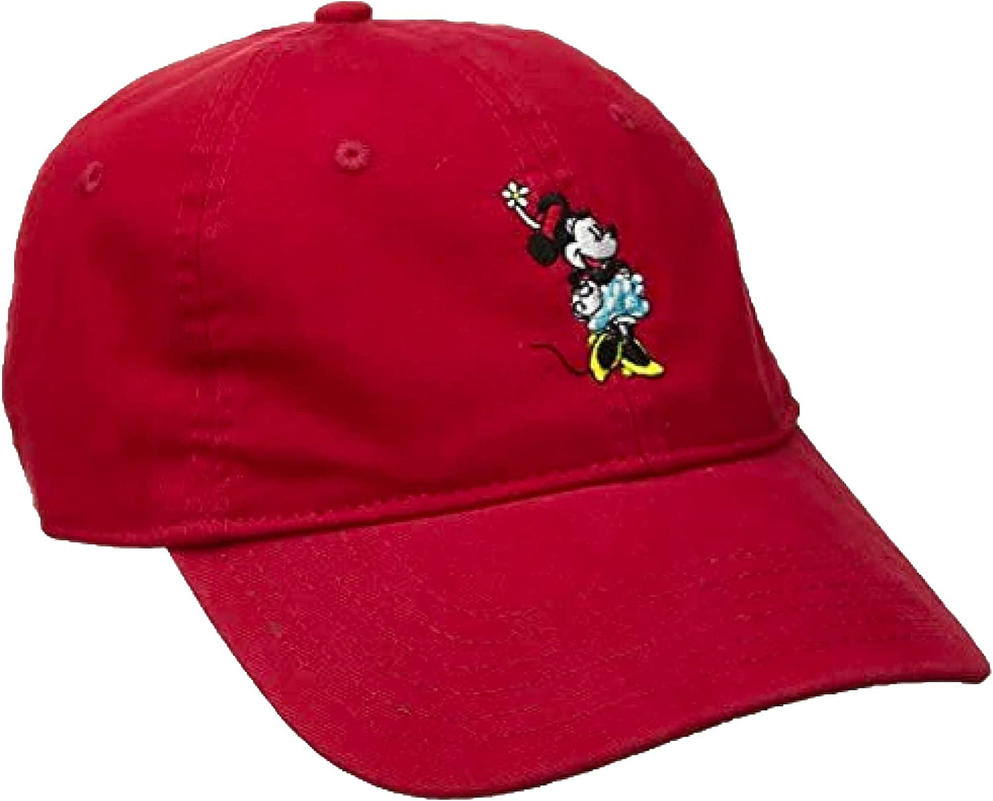 Concept One Disney Minnie Mouse Embroidered Cotton Adjustable Dad Hat, Baseball Cap with Curved Brim Apparel & Accessories > Clothing Accessories > Hats Concept One Crimson One Size 