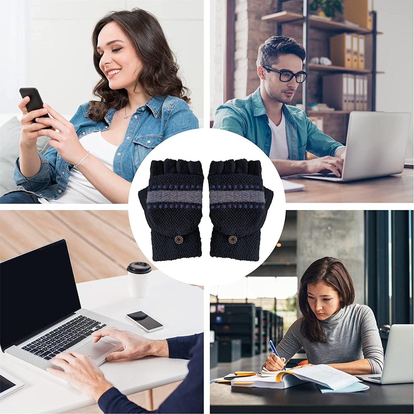 Women'S & Men'S USB Heated Gloves Mitten Full & Half Fingerless Winter Hands Warmer Laptop Gloves Apparel & Accessories > Clothing Accessories > Gloves & Mittens Winmany   