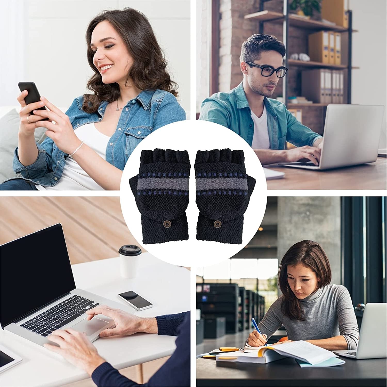 Women'S & Men'S USB Heated Gloves Mitten Full & Half Fingerless Winter Hands Warmer Laptop Gloves Apparel & Accessories > Clothing Accessories > Gloves & Mittens Winmany   