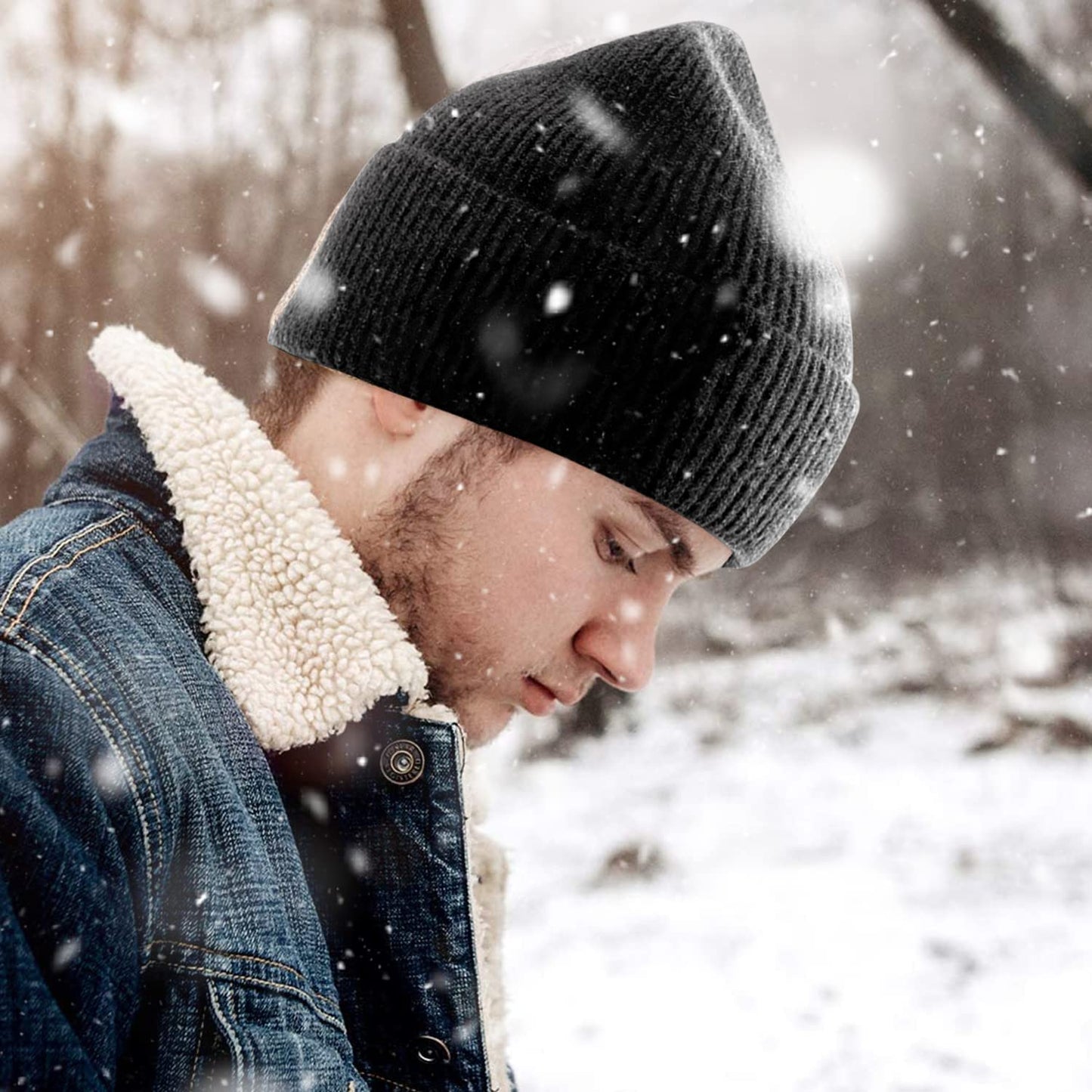 Vermo Knit Beanie Hat for Men&Women, Daily Plain Winter Hat, Stretchy Striped Cuffed Winter Hat Apparel & Accessories > Clothing Accessories > Hats Vermo   