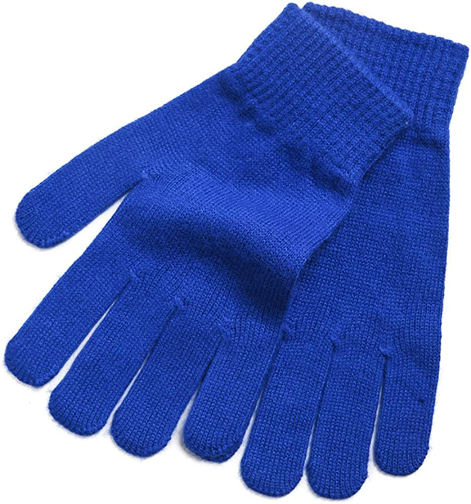 Imongol-Pure Cashmere Women Full Fingers Gloves Ladies Gloves Mittens- Gloves Knitted Apparel & Accessories > Clothing Accessories > Gloves & Mittens iMongol Blue  