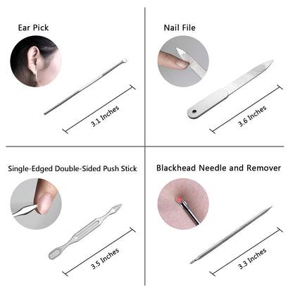 Nail Grooming Kit 12 Pieces - Nail Care Kit for Women Stainless Steel, Professional Hand, Foot & Nail Tools with Luxurious Travel Case. Compact 6X3" (Rose Gold) Health & Beauty > Personal Care > Foot Care KENED   