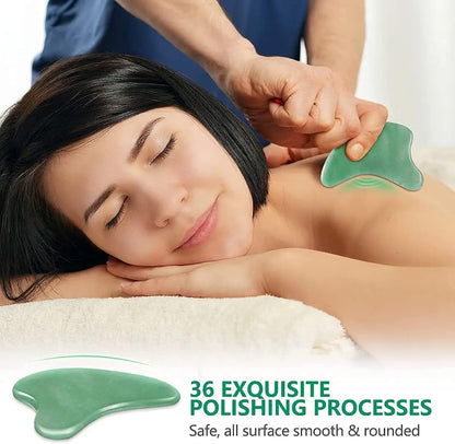Jade Guasha Tool for Face - Gua Sha Facial Tools Stone for Face and Body Massage Skincare Prevents Wrinkles Health & Beauty > Personal Care > Cosmetics > Cosmetic Tools > Skin Care Tools icolorfuled   