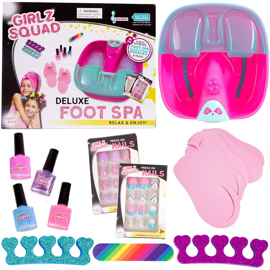 Girlz Squad Foot Spa Sets for Girls Ages 7-12 with Nail Kit for Kids - DIY Manicure and Pedicure Set with Foot Care Kit Perfect for Sleepovers and Slumber Party. Helps Develop Self-Care and Creativity Health & Beauty > Personal Care > Foot Care Girlz Squad   