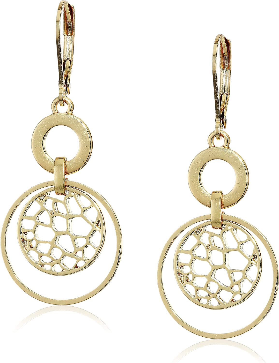 Nine West Classics Apparel & Accessories > Jewelry > Earrings KYLIE MAX Gold OPEN WORK DBL DROP 