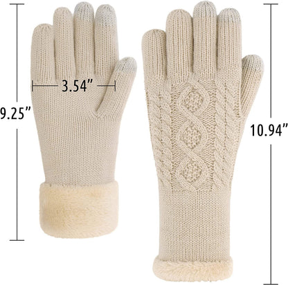 Simplicity Womens 3 Fingers Touchscreen Cable Knit Winter Gloves Apparel & Accessories > Clothing Accessories > Gloves & Mittens Simplicity   