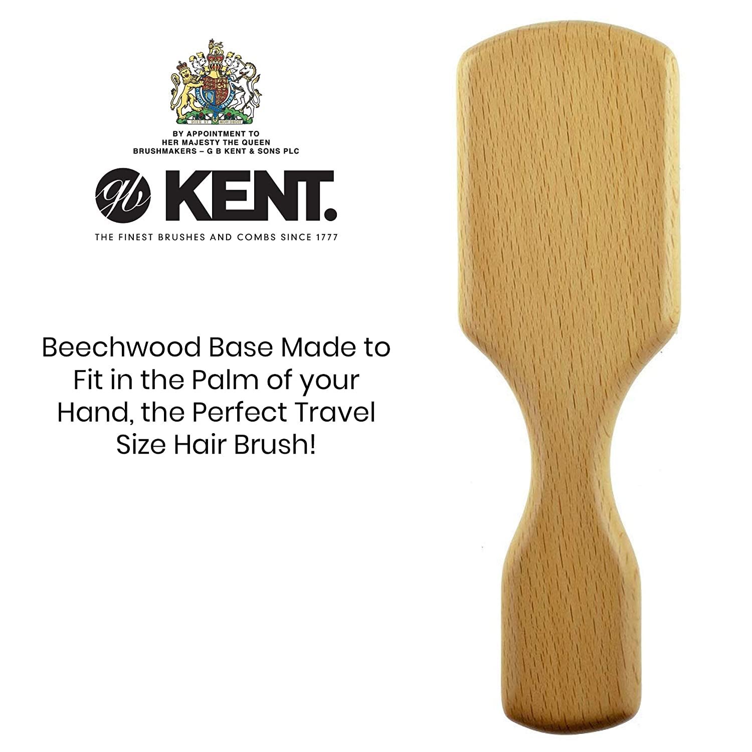 Kent OG4 Rectangular Club Beech Wood Pure White Bristle Gentleman'S Hair Brush - Medium / Thickness Hair Health & Beauty > Personal Care > Hair Care KENT   