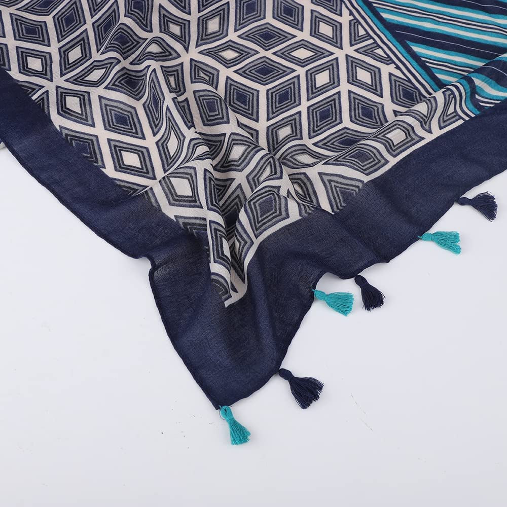 FRAIFICE Lightweight Scarf for Women for Spring Summer Fall Geometric Scarves Shawl Wrap Pashimina with Tassels Apparel & Accessories > Clothing Accessories > Scarves & Shawls FRAIFICE   