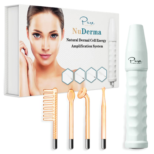 Nuderma Portable Handheld High Frequency Skin Therapy Wand Machine W/Neon – Anti-Aging - Skin Tightening - Wrinkle Reducing - Dark Circles – Blemish Control - Hair & Scalp Stimulator Health & Beauty > Personal Care > Cosmetics > Cosmetic Tools > Skin Care Tools Pure Daily Care   