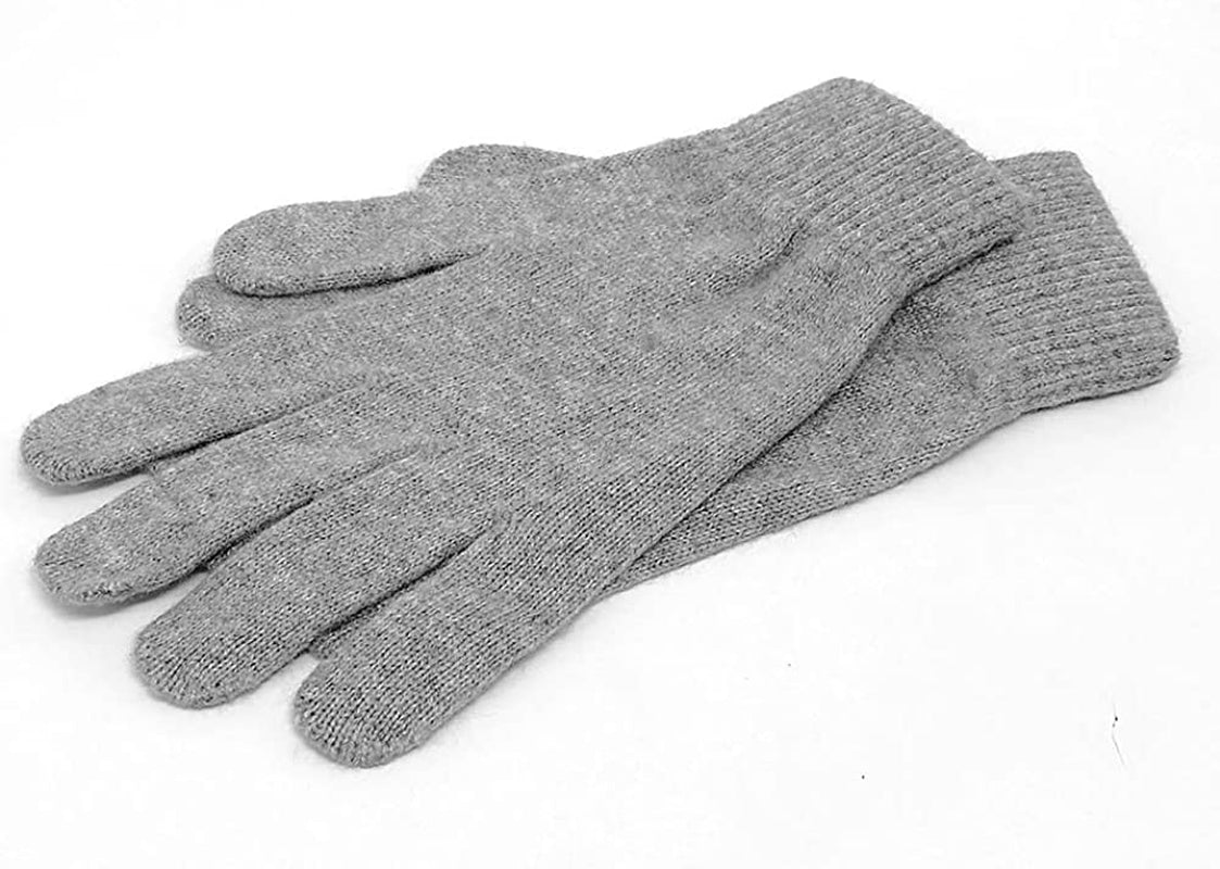 Imongol-Pure Cashmere Women Full Fingers Gloves Ladies Gloves Mittens- Gloves Knitted Apparel & Accessories > Clothing Accessories > Gloves & Mittens iMongol Pale Grey  