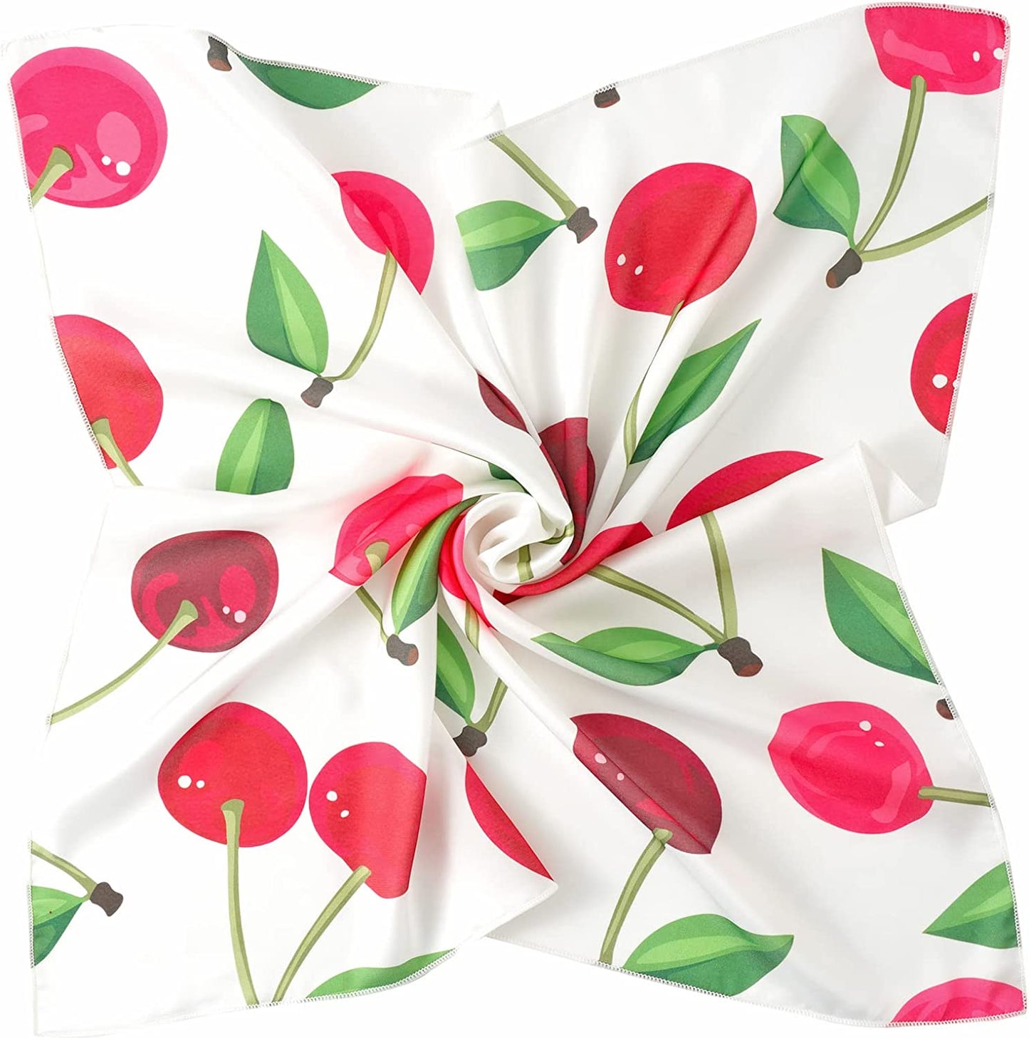 GERINLY Cute Bandana for Women Fruits Printed Square Hair Scarf Headband Summer Accessories Apparel & Accessories > Clothing Accessories > Bandanas & Headties GERINLY W-multicherry  