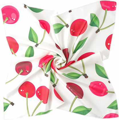 GERINLY Cute Bandana for Women Fruits Printed Square Hair Scarf Headband Summer Accessories Apparel & Accessories > Clothing Accessories > Bandanas & Headties GERINLY W-multicherry  