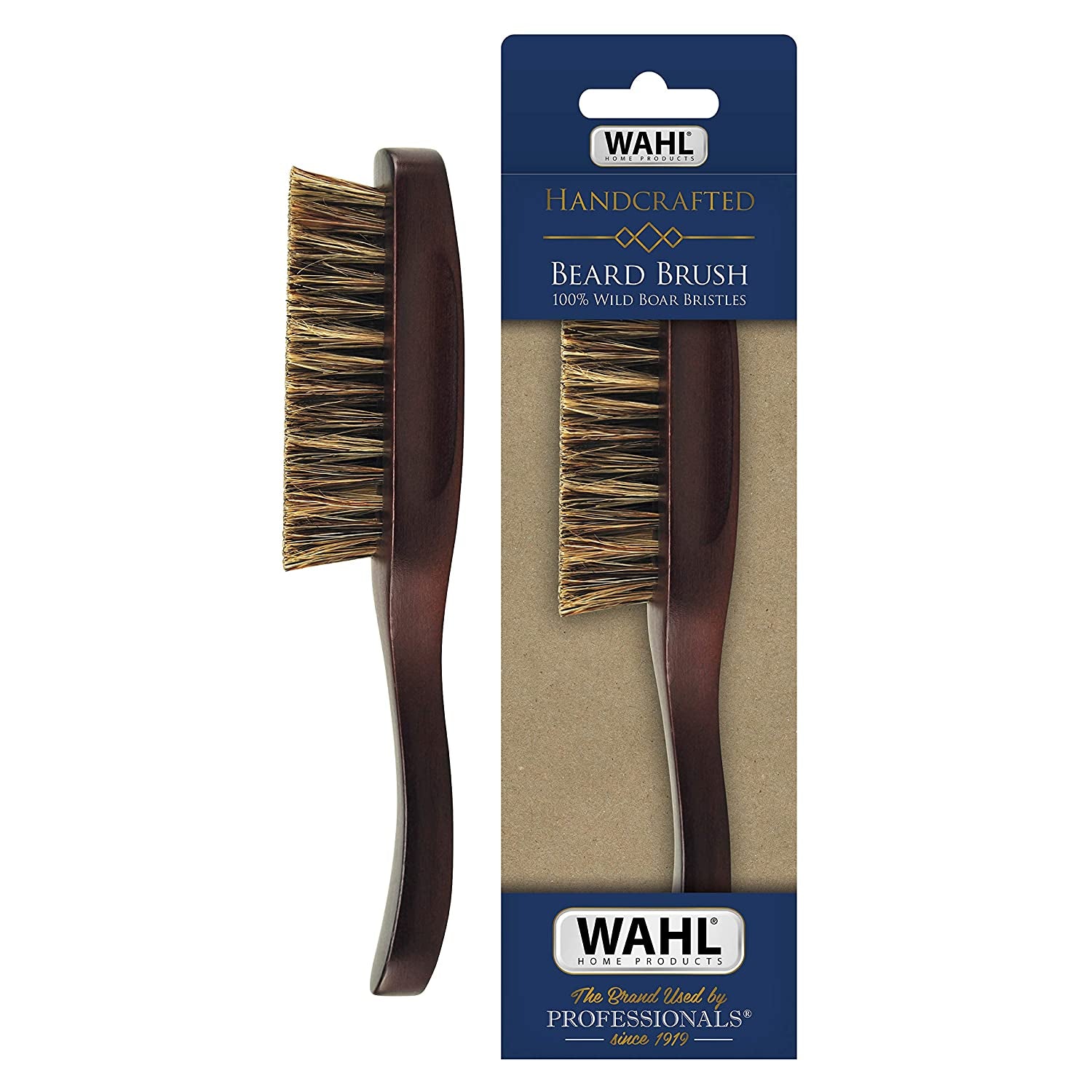 Wahl Small Travel Beard Brush with 100% Boar Bristles with Firm Natural Hair for Grooming & Styling – Wood Handle for Beards, Mustaches, Skin & Hair Care – Model 3346 Health & Beauty > Personal Care > Hair Care Wahl Clipper Handled Grooming & Styling  