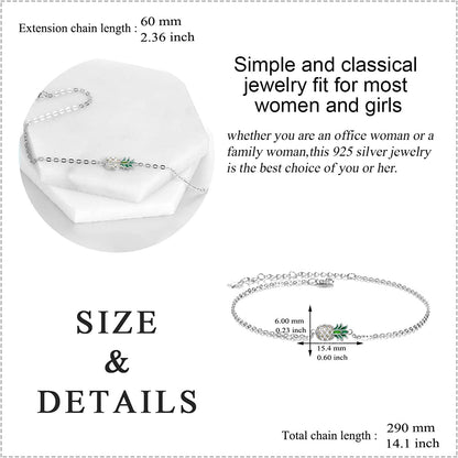 Pineapple/Mushroom/Star/Mountain Anklets Sterling Silver Adjustable Chain Link Ankle Bracelets Beach Anklet Jewelry for Women Teens Apparel & Accessories > Jewelry > Anklets LUHE   
