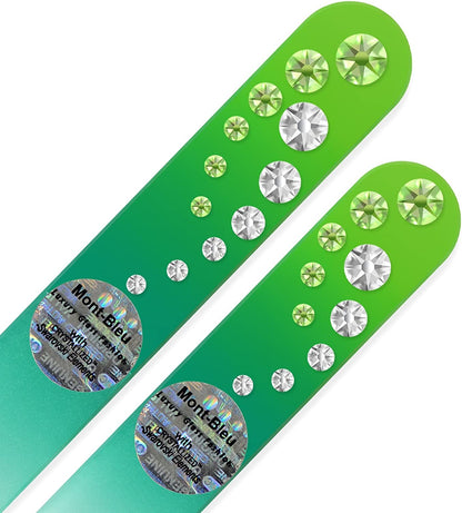 Washable Nail Files - Mont Bleu Set of 2 Glass Nail Files Hand Decorated with Crystals - Handmade Gifts for Women - Expertly Shape Nails & Enjoy a Smooth Finish - Nail Filing Tools Health & Beauty > Personal Care > Cosmetics > Cosmetic Tools > Nail Tools Mont Bleu   