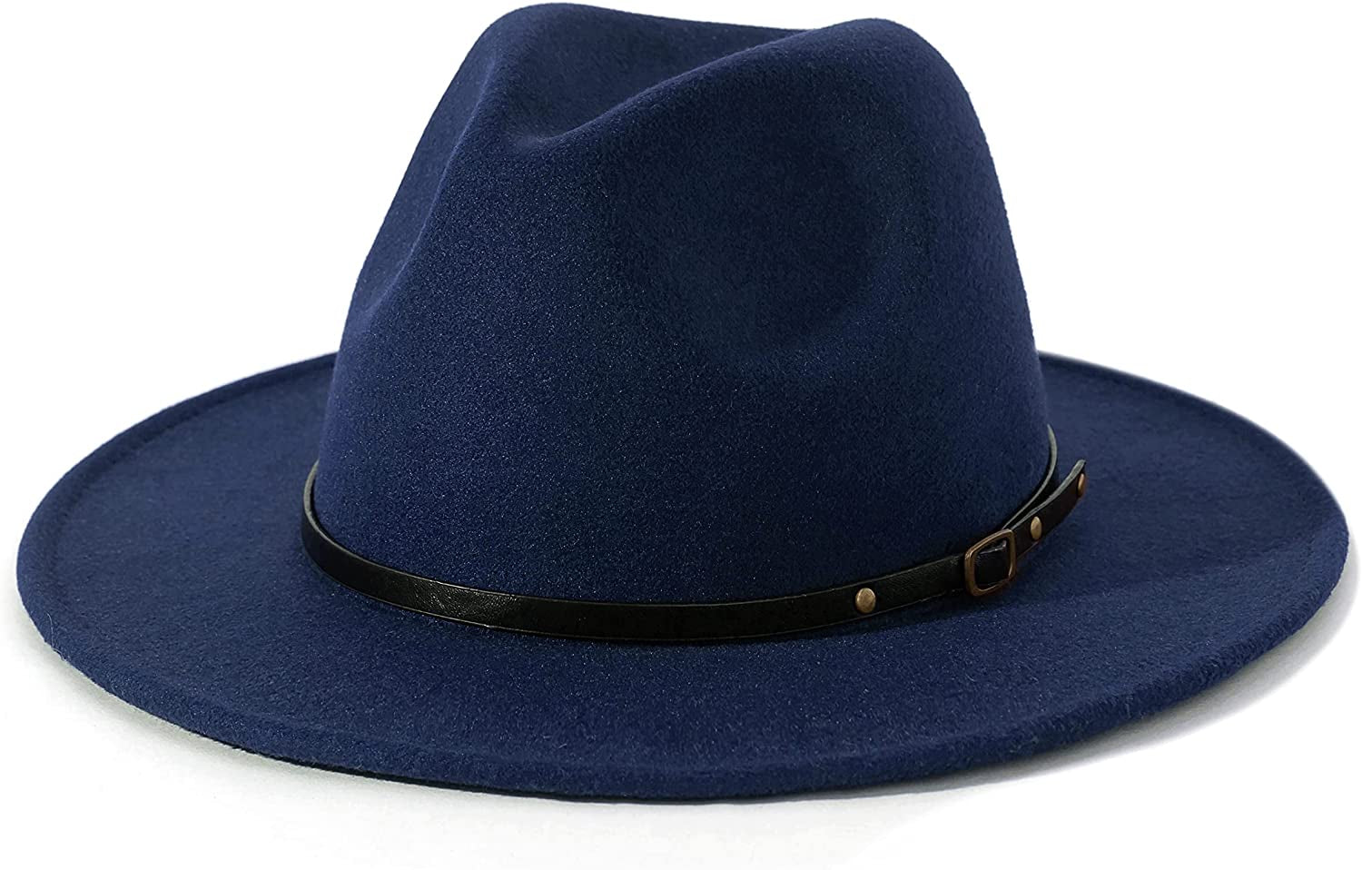 Lisianthus Women Belt Buckle Fedora Hat Apparel & Accessories > Clothing Accessories > Hats Lisianthus Navy-blue  