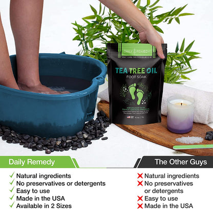 Tea Tree Oil Foot Soak with Epsom Salt - Made in USA - for Toenail Irritations, Athletes Foot, Stubborn Foot Odor Scent, Softens Calluses & Soothes Sore Tired Feet - 2 PACK Health & Beauty > Personal Care > Foot Care DAILY REMEDY   