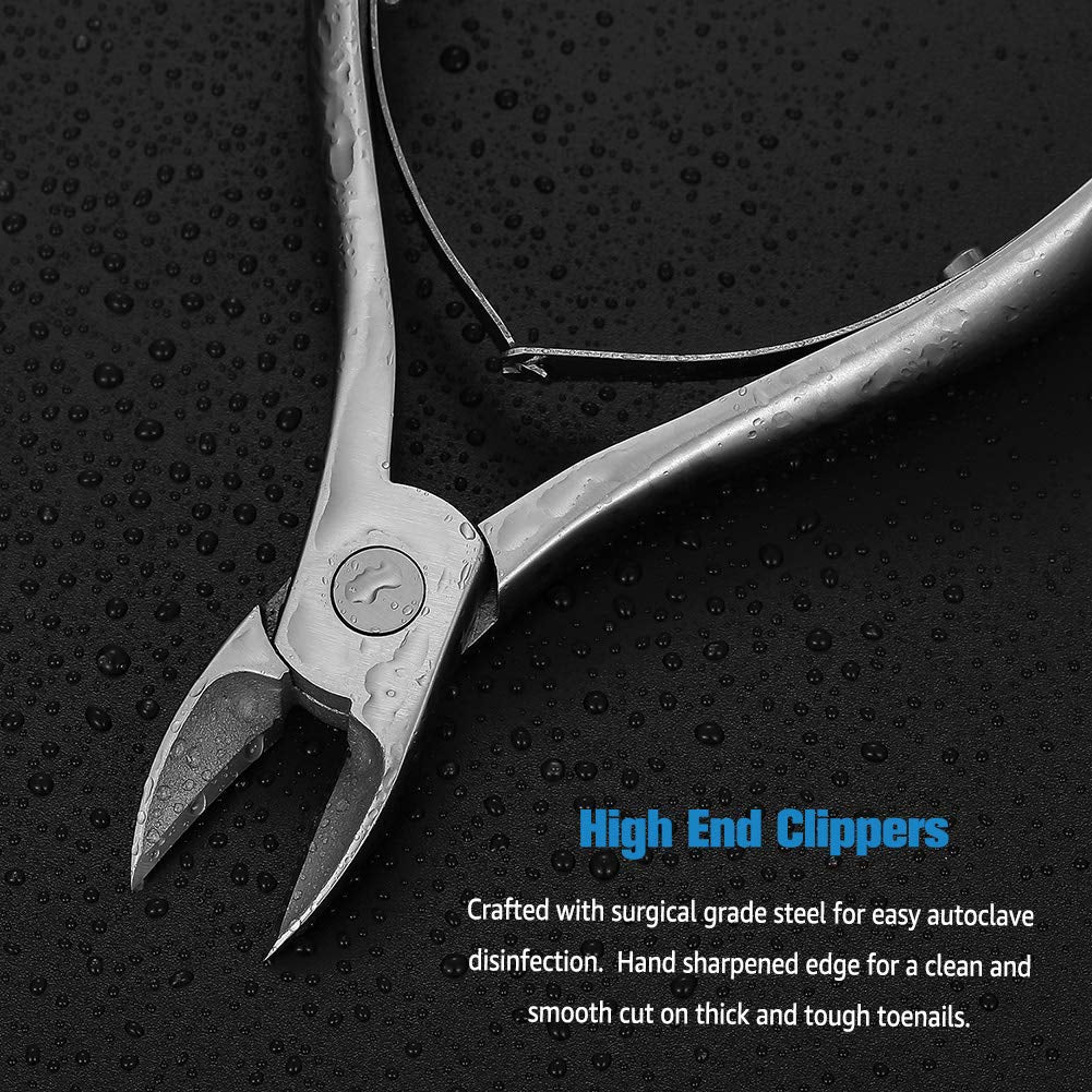 FERYES Toenail Clippers for Thick,Fungal or Ingrown Toenails - Ingrown Nail Clipper for Men,Women,Seniors,Podiatrist - Heavy Duty 4R13 Stainless Steel Toenail Tool - Silver Health & Beauty > Personal Care > Cosmetics > Cosmetic Tools > Nail Tools FERYES   