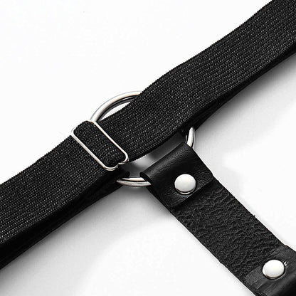 Gemily Punk Leg Chain Belt Leather Body Chain Black Thigh Chains Party Rave Body Jewelry for Women and Girls (2 Pcs) (1) Apparel & Accessories > Jewelry > Body Jewelry GEMILY   
