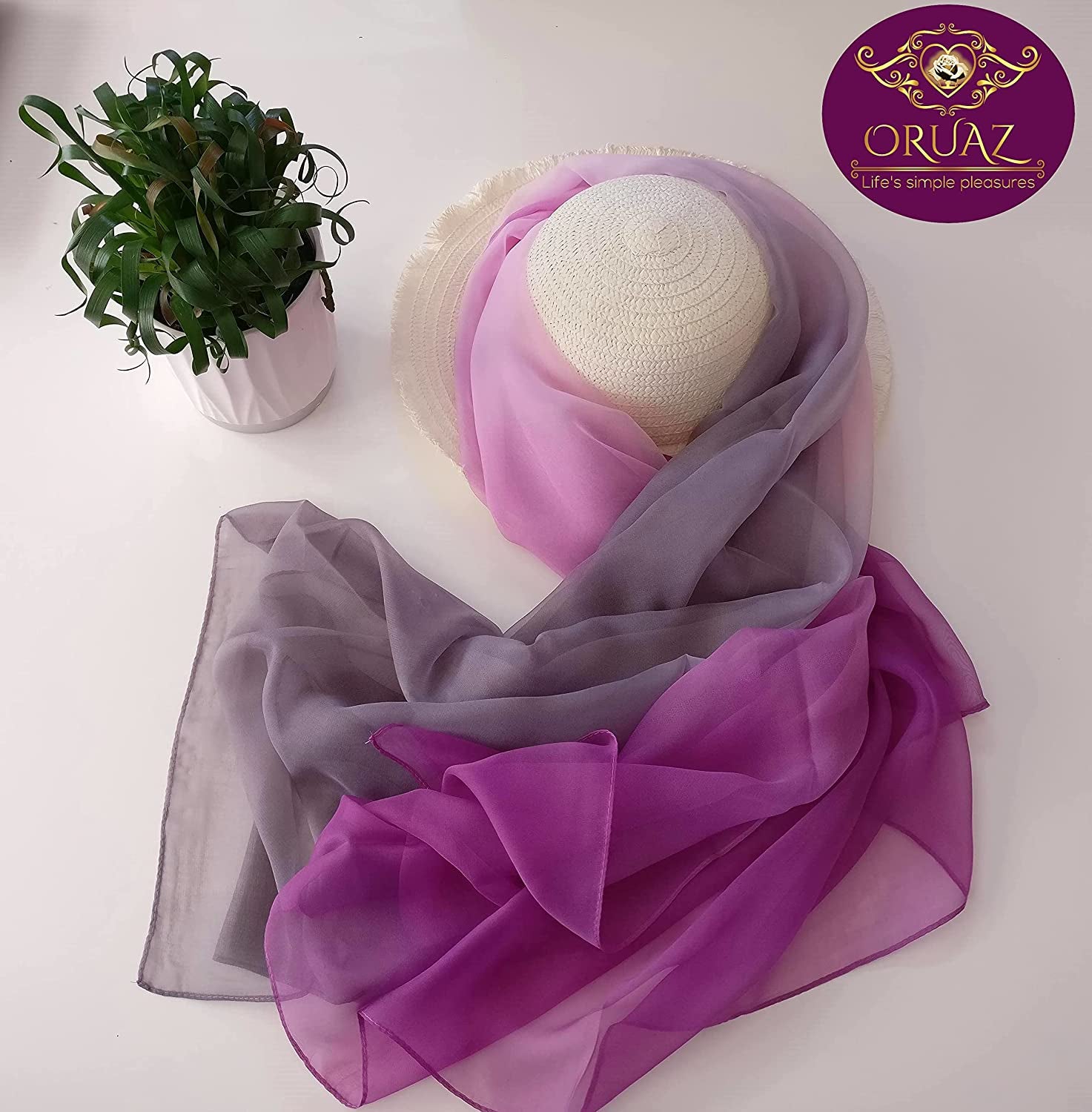 ORUAZ Long Lightweight Women'S Fashion, Evening or Party Scarves, Wrap, Shawl, Wedding Accessory, Sheer and Silky Apparel & Accessories > Clothing Accessories > Scarves & Shawls ORUAZ   