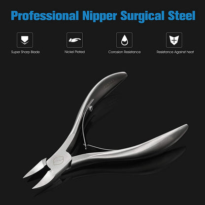 FERYES Toenail Clippers for Thick,Fungal or Ingrown Toenails - Ingrown Nail Clipper for Men,Women,Seniors,Podiatrist - Heavy Duty 4R13 Stainless Steel Toenail Tool - Silver Health & Beauty > Personal Care > Cosmetics > Cosmetic Tools > Nail Tools FERYES   