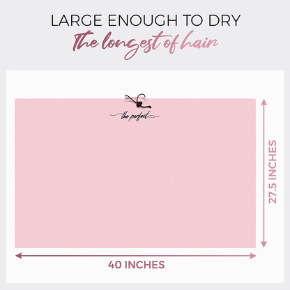 Microfiber Hair Drying Towel Wrap for Curly and Wavy Hair - Large Smooth and Silky Curly Hair Product for Women Girls and Kids - Quick Drying - Works for Hair Extensions - Pink - the Perfect Haircare Health & Beauty > Personal Care > Hair Care The Perfect Haircare   