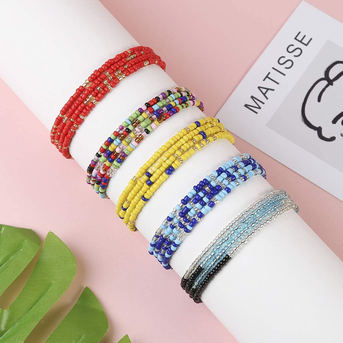Waist Beads for Women Colorful Waist Bead African Beaded Body Chain Waist Belly Chain Stretchy Elastic String Waist Chain Summer Bikini Jewelry for Woman 33.5Inch Apparel & Accessories > Jewelry > Body Jewelry Cooluckday   