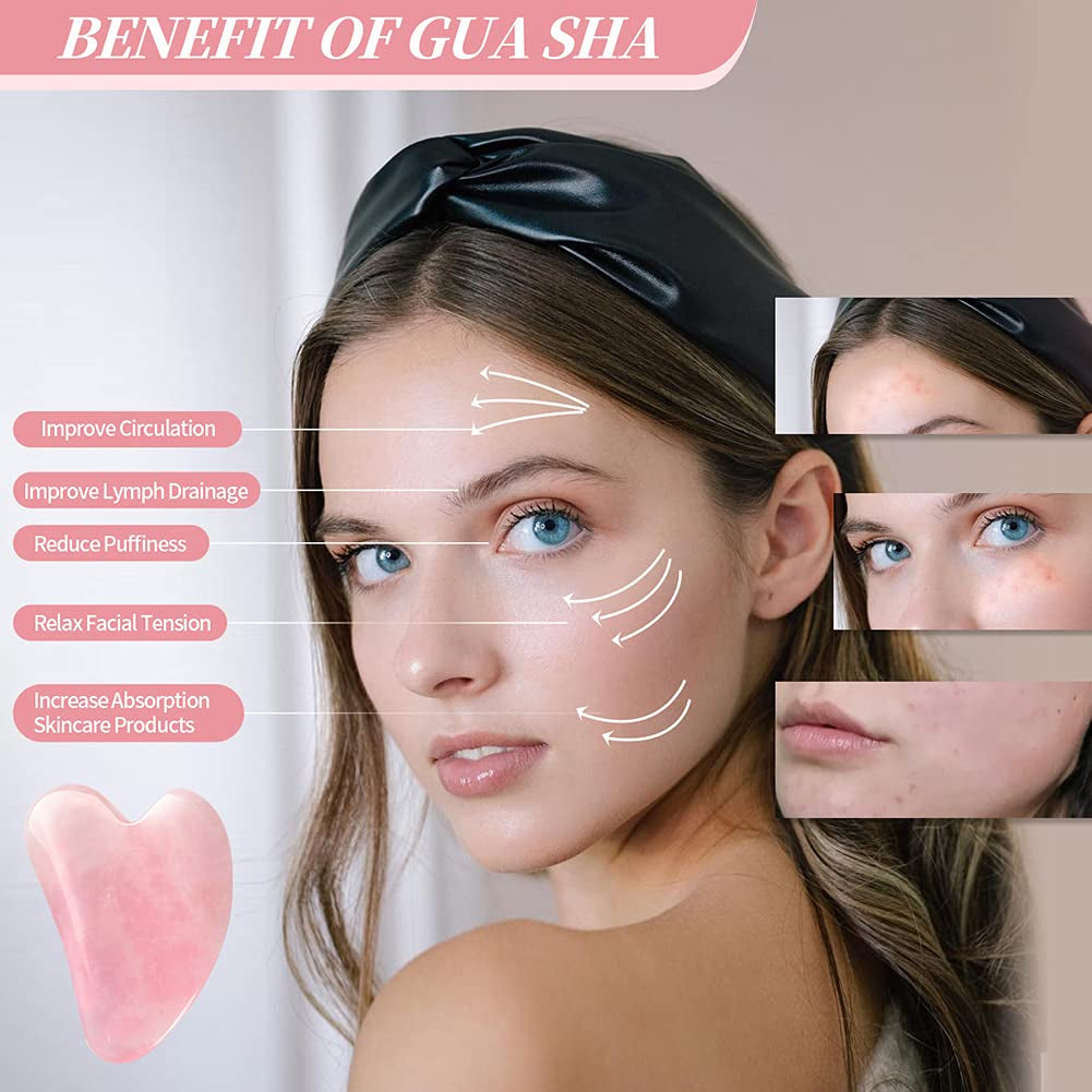 Pink Gua Sha Scraping Face Massage Tool – Rose Quartz Facial Massager Tool -Traditional Scraper Tool for Anti-Aging, Wrinkles,Skin Tightening, Lift Firming,Eye Puffiness Treatment Health & Beauty > Personal Care > Cosmetics > Cosmetic Tools > Skin Care Tools Okela   