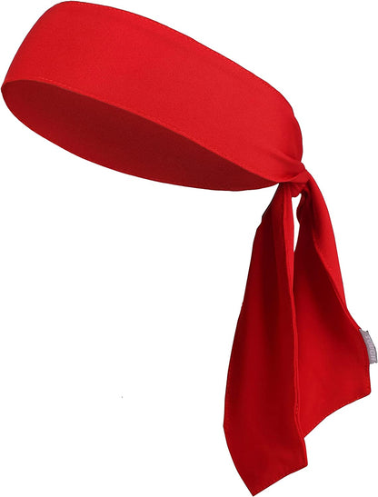 Tie Headband - Sports Head Ties for Men, Women, Kids - Ninja, Karate, Tennis, Pirate Head Band & Bandana - Athletic Sweatband/Hair Band for Basketball, Softball, Running, Workout - Sweat Wicking Apparel & Accessories > Clothing Accessories > Bandanas & Headties Tough Headwear Red  