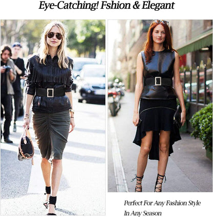 Women Wide Cinch Waist Belt Ladies Fashion Belt for Dresses with Metal Buckle Apparel & Accessories > Clothing Accessories > Belts SUOSDEY   