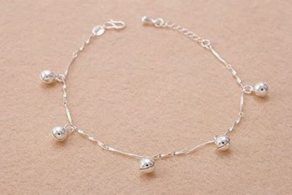 Beach Boho Anklet Foot Chain for Women Jewelry Beach Bells Barefoot Ankle Foot 5 Bracelet Sandal Women Chain Anklet Bracelets- Girl Jewelry (Silver, One Size) Apparel & Accessories > Jewelry > Anklets Generic   