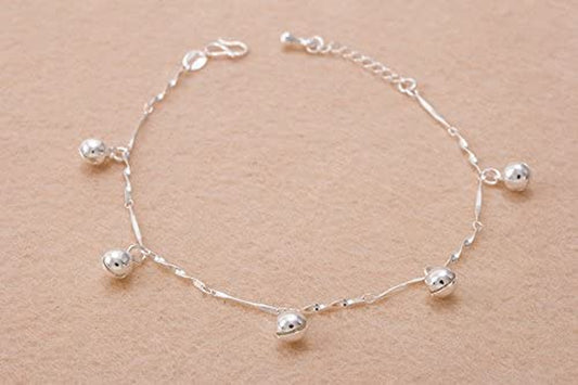 Beach Boho Anklet Foot Chain for Women Jewelry Beach Bells Barefoot Ankle Foot 5 Bracelet Sandal Women Chain Anklet Bracelets- Girl Jewelry (Silver, One Size) Apparel & Accessories > Jewelry > Anklets Generic   