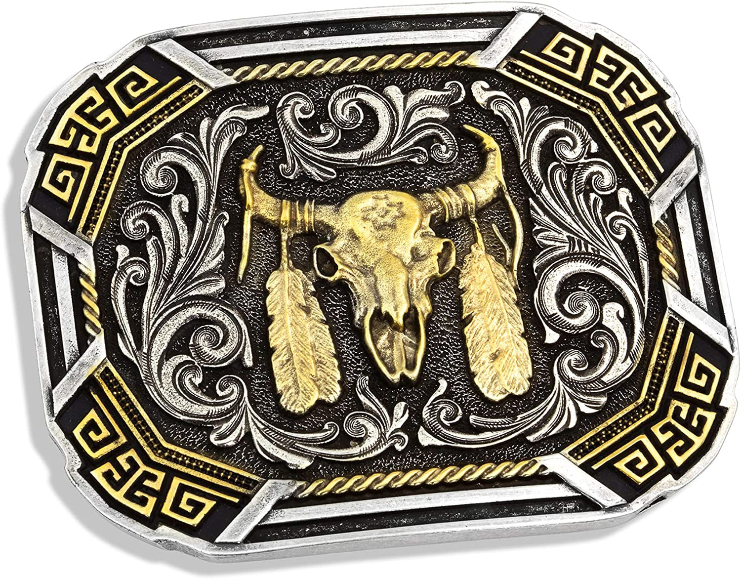 Montana Silversmiths Southwest Collection Attitude Western Belt Buckle Apparel & Accessories > Clothing Accessories > Belt Buckles Montana Silversmiths Southwestern Flair Buffalo Skull  