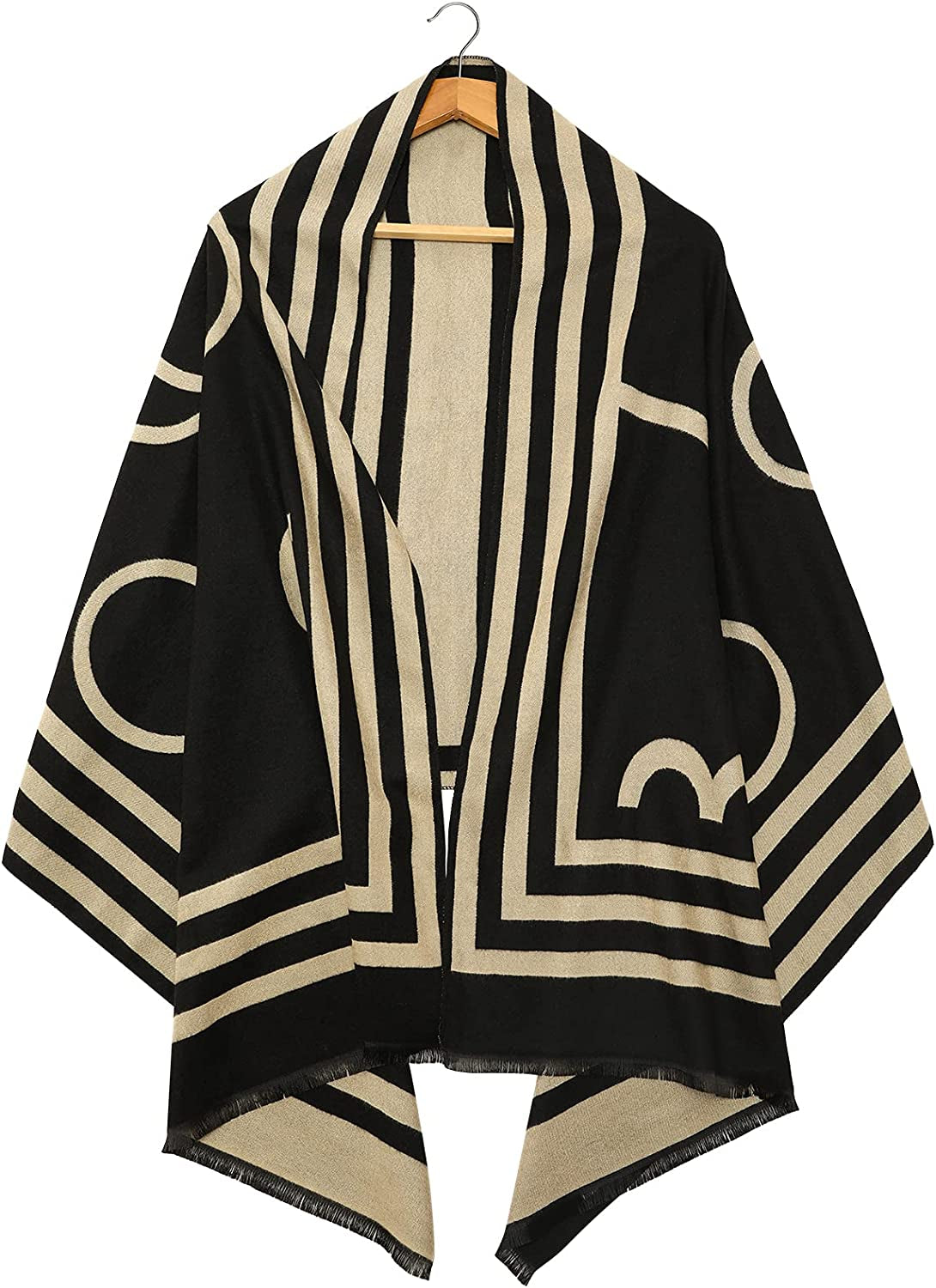 Scarves for Women Winter Warm Scarf Soft Oversized Scarfs for Womens Cashmere Large Shawl Cozy Thick Wraps Christmas Gift Apparel & Accessories > Clothing Accessories > Scarves & Shawls AKJWXN ⑤black & Cream Color  