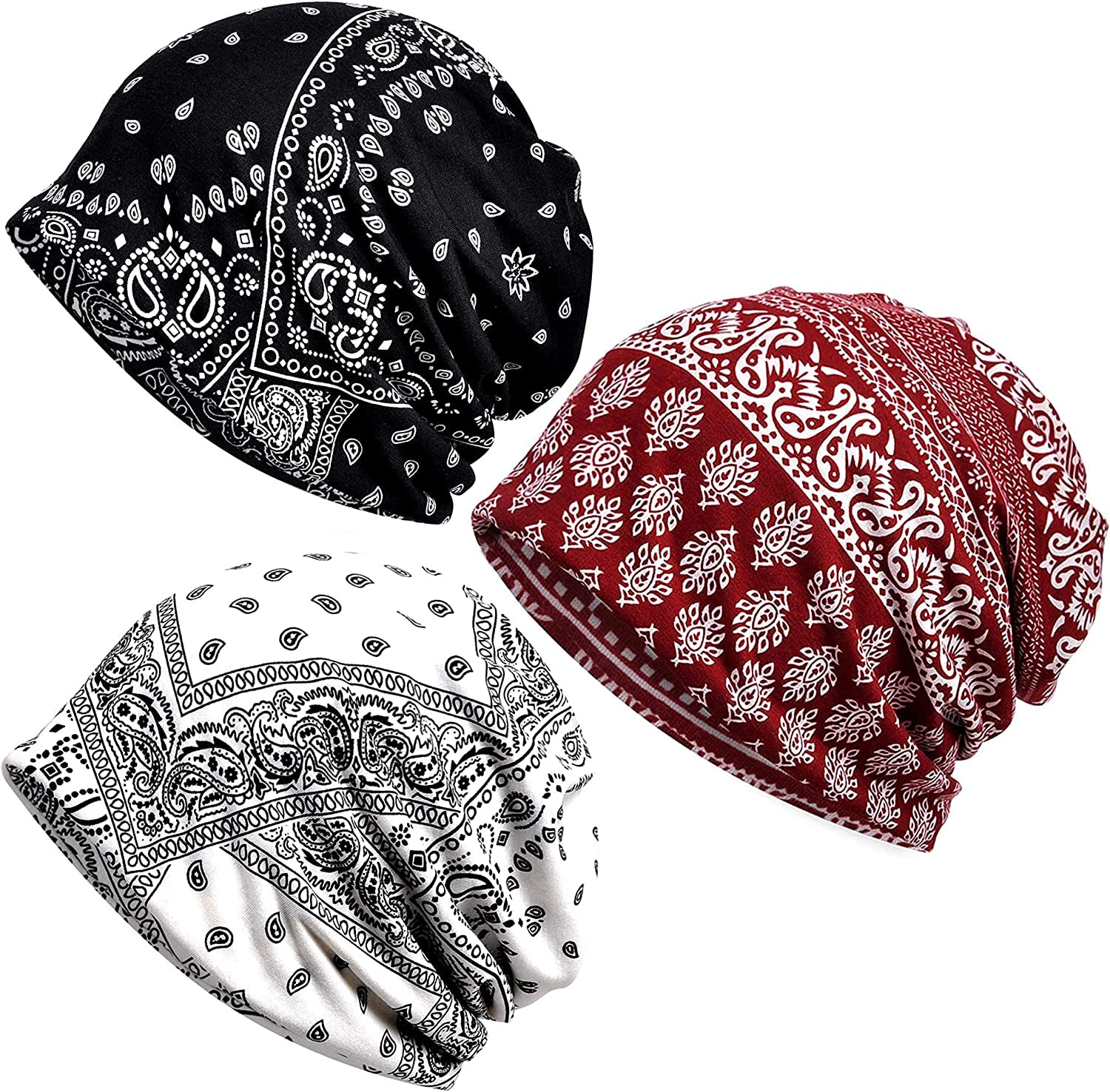 Kayier Women'S Baggy Casual Chemo Beanie Hats Headwear Caps Apparel & Accessories > Clothing Accessories > Headwear Kayier 3 Pack-l  