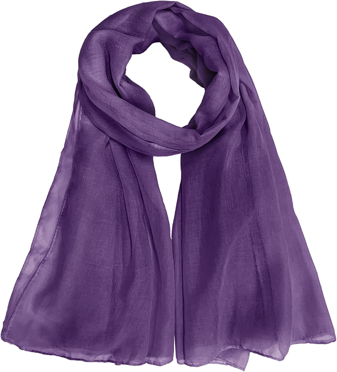 FINIZO Women'S Scarves Lady Light Soft Fashion Solid Scarf Wrap Shawl for All Season Apparel & Accessories > Clothing Accessories > Scarves & Shawls FINIZO 35-purple  